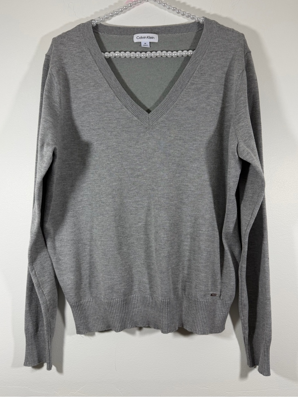 Calvin Klein women’s Gray V-Neck Sweater